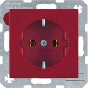Berker SCHUKO-Steckdose rot glänzend 47438912 – Bild 1