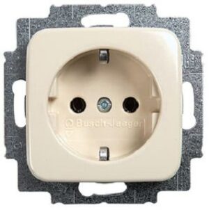 Busch-Jaeger SCHUKO Steckdosen-Einsatz 250V UP Duro 2000 SI cremeweiss 20EUC-212 – Bild 1