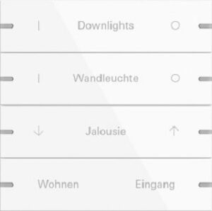 Gira Wippenset 4fach individuell für Tastsensor4 TS4 Reinweiß lackiert 5034903 – Bild 1