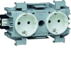 Hager Schuko-Kanalsteckdose 2f. BRSN reinweiss G42019010 – Bild 1