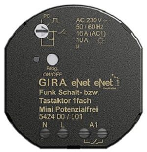 Gira Funk Schalt Tastaktor Mini 1-fach pot.frei eNet 542400 – Bild 1