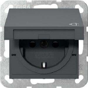 Gira SCHUKO-Steckdose KD + SH System 55 Anthrazit 441428 – Bild 1