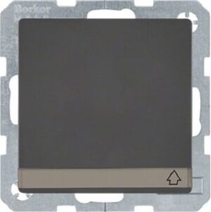 Berker SCHUKO-Steckdose anthrazit samt Deckel/Beschriftung 47526086 – Bild 1