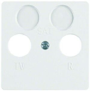 Berker Zentralplatte polarweiß für 2-loch Antennendose 148609 – Bild 1