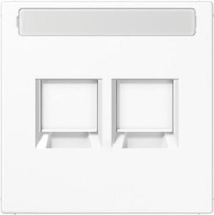 Jung Abdeckung für Modular-Jack-Steckbuchsen, mit Schriftfeld, Serie LS, alpinweiss LS1969-2NAWEWW – Bild 1