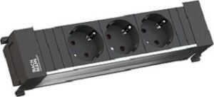 Bachmann Schuko-Steckdoseneinheit 3-fach Power Frame 16A 230V 35° GST18 Alu 317.100 – Bild 1
