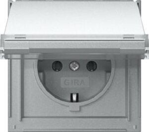 Gira SCHUKO-Steckdose KD + BSF Gira TX_44 Aluminium 441065 – Bild 1