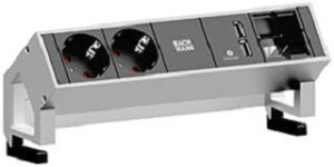 Bachmann Steckdoseneinheit DESK2 2xSchuko 1x USB Charger 1xABD Strom 0,2m GST18 902.228 – Bild 1
