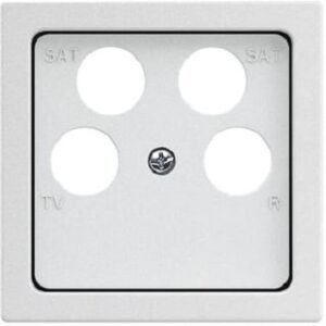 Busch-Jaeger Zentralscheibe, alusilber,  future linear, Abdeckungen für Datenkomm 1743/10-04-83 – Bild 1