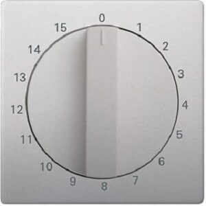 Busch-Jaeger Zentralscheibe mit Drehknopf mit Aufdruck pur edelstahl 1770-866-103 – Bild 1