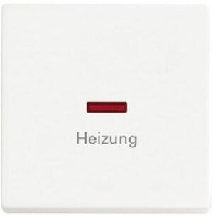 Busch-Jaeger Wippe mit Aufdruck Heizung studioweiß matt  kleine rote Kalotte 1789H-884 – Bild 1