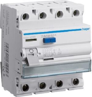 Hager FI-Schutzschalter 25A Typ A 4-polig 500mA 400V CGA425D – Bild 1