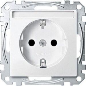 Merten SCHUKO-Steckdose mit Schriftfeld polarweiss MEG2302-0419 – Bild 1