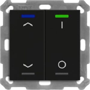 MDT KNX Taster Light 55 2-fach, RGBW, Temperatursensor, Schwarz matt, Ja BE-TAL55T206.C1 – Bild 1