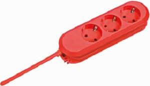 Bachmann Tischsteckdose UTE 3-fach SMART ohne Schalter 3m-Zuleit. rot 388.371 – Bild 1