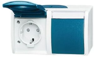 Busch-Jaeger Steckdose mit erhöhtem Berührungsschutz ocean 2-fach waagerecht 20/2EBW-53 – Bild 1