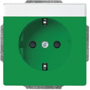 Busch-Jaeger SCHUKO Steckdosen-Einsatz, grün  RAL 6032, future linear, Steckdosen 20EUCNB-13-82 – Bild 1