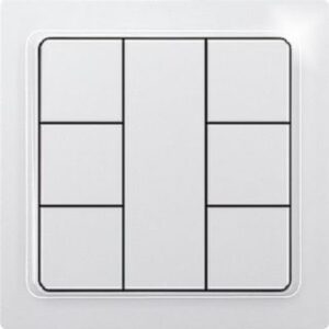 Eltako Funk-6-Kanal-Taster im E-Design55 mit Batterie, reinweiß glänzend F6T55EB-WG – Bild 1