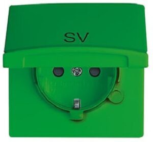 Busch-Jaeger SCHUKO Steckdosen-Einsatz mit Klappdeckel und Aufdruck 20EUGKB-13-102 – Bild 1