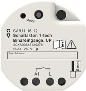 Busch-Jaeger Schaltaktor 1-fach 6A mit Binäreingängen SA/U1.16.12 – Bild 1