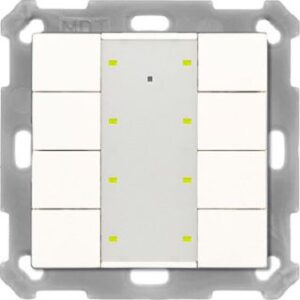 MDT Funk Taster 8-fach KNX RF+ mit Aktor LED reinweiß glänzend RF-TA55A8.01 – Bild 1