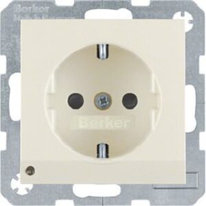 Berker SCHUKO-Steckdose weiß glänzend LED-Orientierungslicht 41098982 – Bild 1