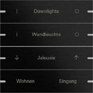 Gira Wippenset 4fach individuell für Tastsensor4 TS4 Aluminium Schwarz 5034126 – Bild 1