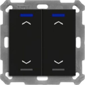 MDT KNX Taster Light 55 2-fach, RGBW, Schwarz matt, Jalousie BE-TAL550206.A1 – Bild 1