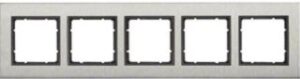 Berker Rahmen Edelstahl/anthrazit 5-fach waagerecht 10253606 – Bild 1