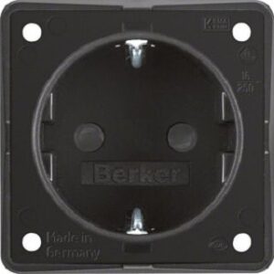 Berker SCHUKO-Steckdose sw/matt Erh.Berührungsschutz 947792503 – Bild 1