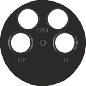 Berker Zentralstück schwarz glänzend 4Loch für Antennendose 14842045 – Bild 1