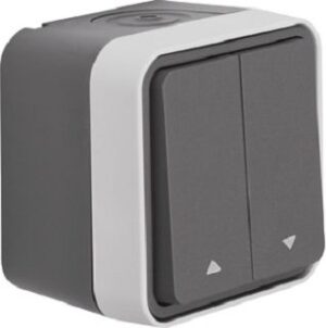 Berker Jalousie-Serientaster Pfeile AP lichtgrau matt 50753535 – Bild 1