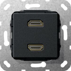Gira HDMI 2-fach Gender Changer Einsatz Schwarz matt 567110 – Bild 1