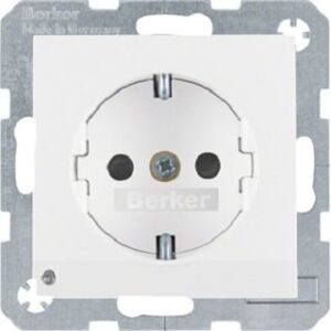 Berker SCHUKO-Steckdose polarweiß matt LED-Orientierungslicht 41091909 – Bild 1