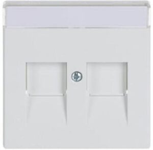 Busch-Jaeger Zentralscheibe 2 Mod.Jack-Einsatz davos/studioweiss 1800-84 – Bild 1