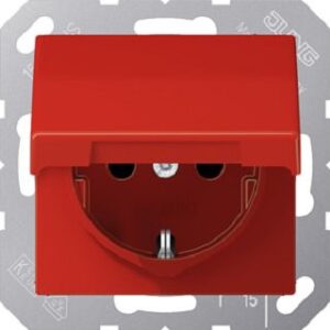 Jung SCHUKO Steckdose, 16 A 250 V ~, ohn e Krallen, Berührungsschutz, Klappdeckel AS1520BFKIKLRT – Bild 1