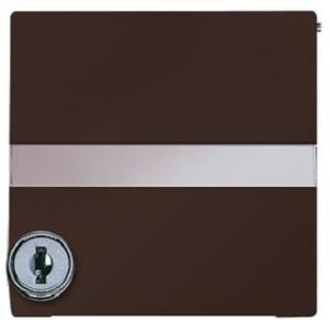 Busch-Jaeger Abdeckrahmen 1-fach AW44 Klappdeckel Schloss Beschriftungsfeld brau 2118GKSLN/11-31 – Bild 1