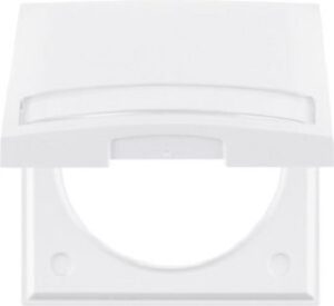 Berker Rahmen 1-fach polarweiß mit Klappdeckel 919882502 – Bild 1