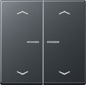 Jung Serienwippe mit Lichtleiter, Pfeile für  KNX Taster, Serie A, anthrazit matt A102KO5PBFANM – Bild 1
