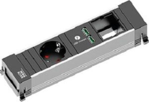 Bachmann Steckdoseneinheit Power Frame 1xSch uko 1xUSB Charger 1xABD Strom 0,1m 916.0039 – Bild 1