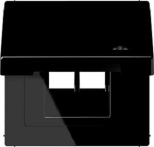 Jung Klappdeckel (mit Rückstellfeder) mit Symbol ''LAN'', Serie CD, schwarz LS990BFKLLANSW – Bild 1