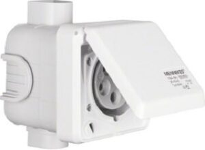 Berker CEE-Steckdose 5-polig Up 16A mit Klappdeckel 568001 – Bild 1