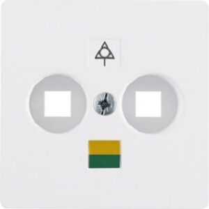 Berker Zentralplatte polarweiß für Doppel-Dose 14031909 – Bild 1