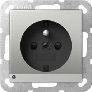Gira Steckdose Erdstift LED-Leuchte + SH System 55 Edelstahl lackiert 4489600 – Bild 1