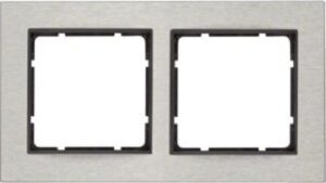 Berker Rahmen Edelstahl/anthrazit 2-fach waagerecht 10223606 – Bild 1