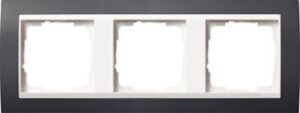 Gira Abdeckrahmen 3-fach Event anthrazit für Einsatz reinweiß 0213328 – Bild 1