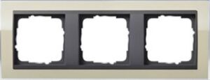 Gira Abdeckrahmen 3-fach Event klar sand für Einsatz anthra. 0213778 – Bild 1