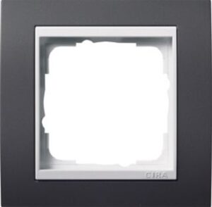 Gira Abdeckrahmen 1-fach Event anthrazit für Einsatz reinweiß 0211328 – Bild 1