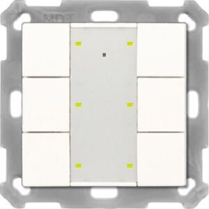 MDT Funk Taster 6-fach KNX RF+ mit Aktor LED reinweiß glänzend RF-TA55A6.01 – Bild 1