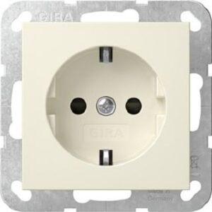 Gira SCHUKO-Steckdose SP ohne Krallen System 55 Cremeweiß 475501 – Bild 1